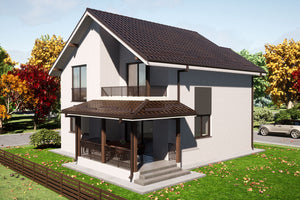 Maison à Structure Métallique Avec Balcon et Terrasse 170 m2 - Façade de la maison photo 3 thumbnail