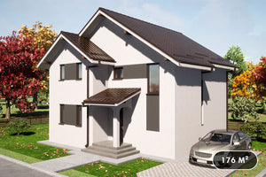 Maison à Structure Métallique Avec Balcon et Terrasse 170 m2 - Façade de la maison photo 1 thumbnail