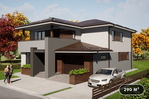 Maison à Structure Métallique Avec Garage 300m2 Model 103 - image facade maison 1 thumbnail