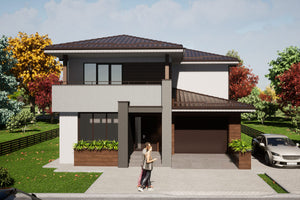 Maison à Structure Métallique Avec Garage 300m2 Model 103 - image facade maison 2 thumbnail