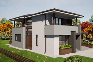 Maison à Structure Métallique Avec Garage 300m2 Model 103 - image facade maison 3 thumbnail