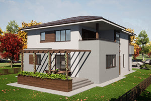 Maison à Structure Métallique Avec Garage 300m2 Model 103 - image facade maison 7 thumbnail