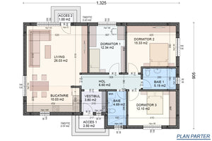 Maison à structure métallique avec trois chambres 120-095 - plan du maison thumbnail
