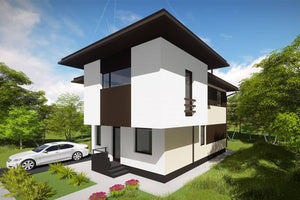 Maison en Ossature Métallique à Étage Modern 4 Chambres 023 - photo façade moderne maison 2 thumbnail