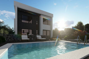 Maison en Ossature Métallique Avec Toit Plat Et Terrasse 055 - photo facade moderne maison 4 thumbnail