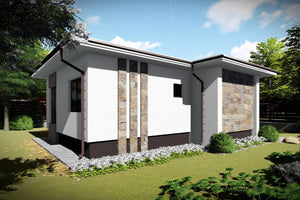 Petite Maison à Ossature Métallique Moderne 1 Niveau 60m2 071 - photo facade maison 3 thumbnail