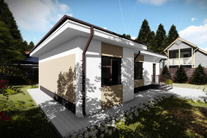 Petite Maison à Ossature Métallique 80 m2 3 Chambres 076-072 - photo façade maison 4 thumbnail