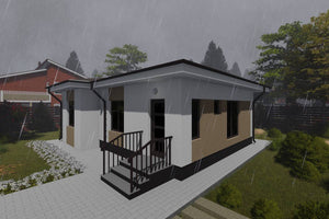 Petite Maison à Ossature Métallique 80 m2 3 Chambres 076-072 - photo façade maison 6 thumbnail