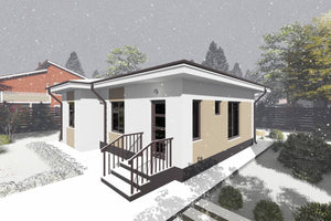 Petite Maison à Ossature Métallique 80 m2 3 Chambres 076-072 - photo façade maison 7 thumbnail