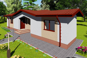 Petite Maison Ossature Métallique 80m2 Sur Un Niveau 080-035 - photo facade maison 2 thumbnail