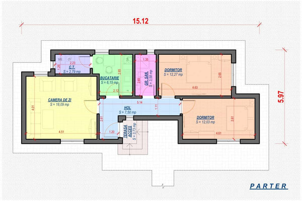 Petite Maison Ossature Métallique 80m2 Sur Un Niveau 080-035 - plan de maison