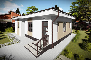 Maison à Ossature Métallique 80 m2 3 Chambres Plain Pied 086 - photo façade maison 10 thumbnail