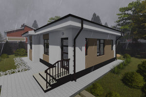 Maison à Ossature Métallique 80 m2 3 Chambres Plain Pied 086 - photo façade maison 6 thumbnail