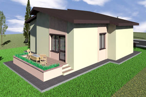 Petite Maison en Ossature Métallique 2 Chambres 90m2 088-019 - image facade moderne maison 4 thumbnail