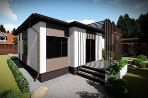 Maison à Ossature Métallique Plain Pied 3 Chambres 100m2 075 - photo façade maison 2 thumbnail