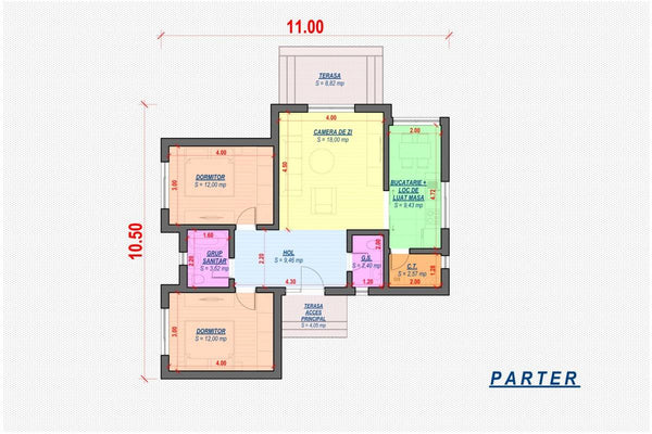 Maison à Ossature Métallique Plain Pied 3 Chambres 100m2 075 - plan de maison