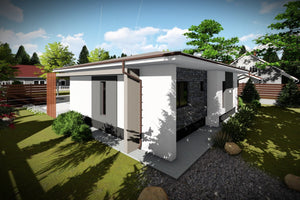 Maison en Ossature Métallique Moderne Plain Pied 100m2 068 - image façade maison 2 thumbnail