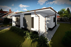 Maison en Ossature Métallique Moderne Plain Pied 100m2 068 - image façade maison 4 thumbnail