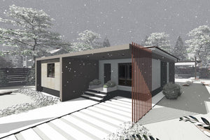 Maison en Ossature Métallique Moderne Plain Pied 100m2 068 - image façade maison 6 thumbnail