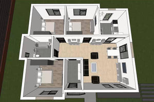Maison Ossature Métallique Rez De Chaussée Moderne 100m2 085 - plan maison 3d thumbnail