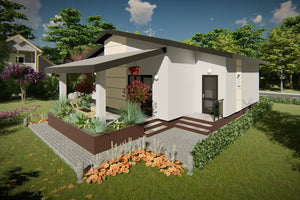 Maison à Ossature Métallique Moderne De Plain Pied 110m2 049 - image façade maison 2 thumbnail