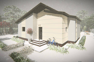 Maison à Ossature Métallique Moderne De Plain Pied 110m2 049 - image façade maison 6 thumbnail