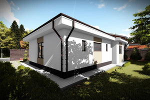 Maison Ossature Métallique Plain Pied Moderne 3 Chambres 082 - image façade moderne maison 10 thumbnail