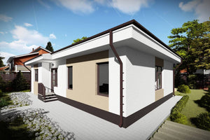 Maison Ossature Métallique Plain Pied Moderne 3 Chambres 082 - image façade moderne maison 4 thumbnail