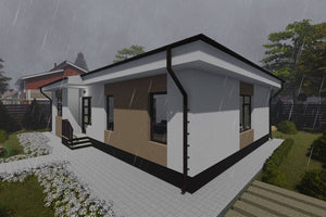 Maison Ossature Métallique Plain Pied Moderne 3 Chambres 082 - image façade moderne maison 6 thumbnail