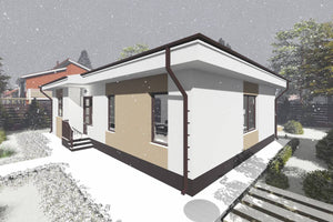 Maison Ossature Métallique Plain Pied Moderne 3 Chambres 082 - image façade moderne maison 7 thumbnail