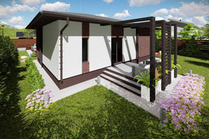Maison Ossature Métallique 110 m2 3 Chambres Plain Pied 044 - photo maison extérieur 2 thumbnail