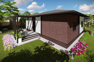 Maison Ossature Métallique 110 m2 3 Chambres Plain Pied 044 - photo maison extérieur 4 thumbnail