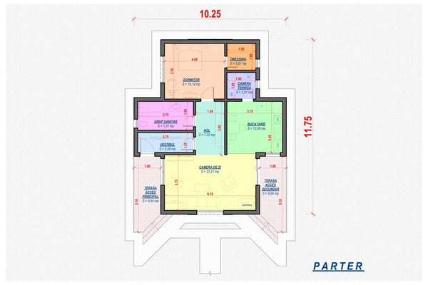 Maison Ossature Métallique 110 m2 Avec 2 Chambres 112-021 - plan de maison