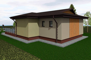 Maison Ossature Métallique 110 m2 Avec 2 Chambres 112-021 - image facade maison 3 thumbnail
