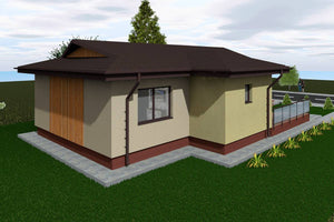 Maison Ossature Métallique 110 m2 Avec 2 Chambres 112-021 - image facade maison 4 thumbnail