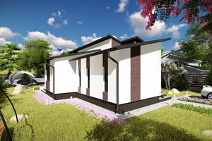 Maison Ossature Métallique Moderne 120m2 Avec 3 Chambres 042 - image facade maison moderne 2 thumbnail