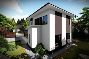 Maison en Ossature Métallique Modern 2 Niveaux 120m2 076 - image facade maison 3 thumbnail