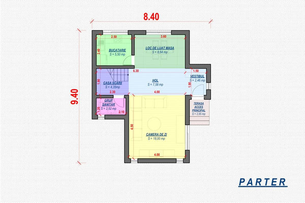 Maison en Ossature Métallique Modern 2 Niveaux 120m2 076 - plan du maison 1