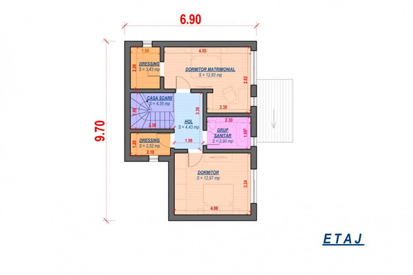 Maison en Ossature Métallique Modern 2 Niveaux 120m2 076 - plan du maison 2