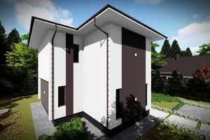 Maison en Ossature Métallique Modern 2 Niveaux 120m2 076 - image facade maison 2 thumbnail