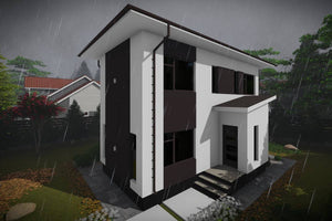Maison en Ossature Métallique Modern 2 Niveaux 120m2 076 - image facade maison 5 thumbnail