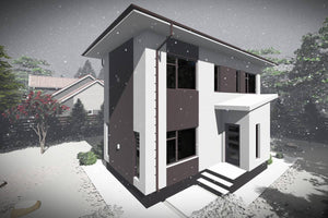 Maison en Ossature Métallique Modern 2 Niveaux 120m2 076 - image facade maison 6 thumbnail