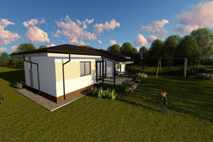 Maison Ossature Métallique 120 m2 Plain Pied Moderne 124-037 - photo maison extérieur 2 thumbnail