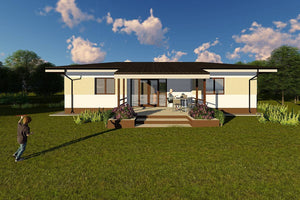 Maison Ossature Métallique 120 m2 Plain Pied Moderne 124-037 - photo maison extérieur 5 thumbnail