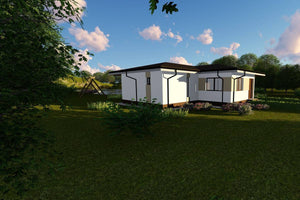 Maison Ossature Métallique 120 m2 Plain Pied Moderne 124-037 - photo maison extérieur 8 thumbnail