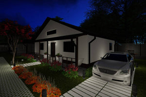 Maison Ossature Métallique Sans Etage Avec Toit Terrasse 036 - image façade maison 11 thumbnail