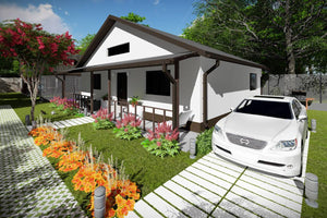 Maison Ossature Métallique Sans Etage Avec Toit Terrasse 036 - image façade maison 4 thumbnail