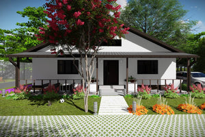 Maison Ossature Métallique Sans Etage Avec Toit Terrasse 036 - image façade maison 2 thumbnail
