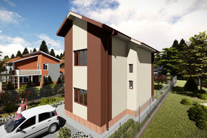 Maison en Ossature Métallique Modern à Étage 5 Chambres 088 - photo facade maison 2 thumbnail
