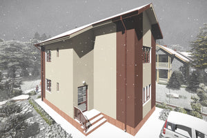 Maison en Ossature Métallique Modern à Étage 5 Chambres 088 - photo facade maison 7 thumbnail